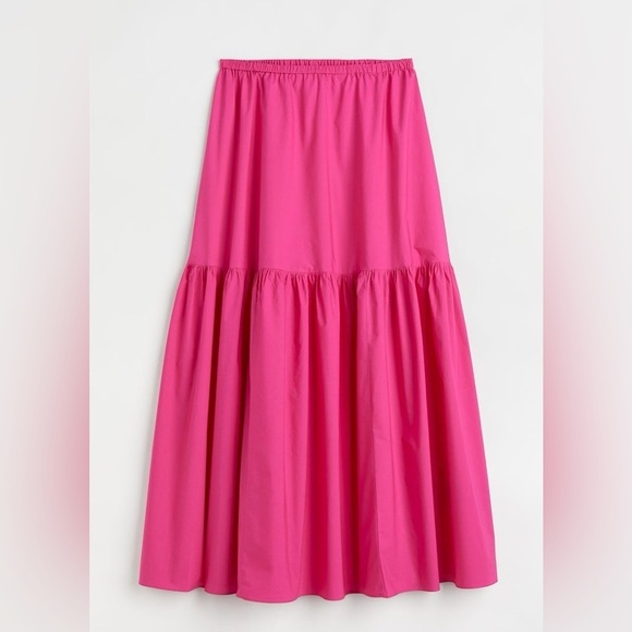 H&M Hot Pink Tiered Maxi Skirt - XS - Picture 1 of 4